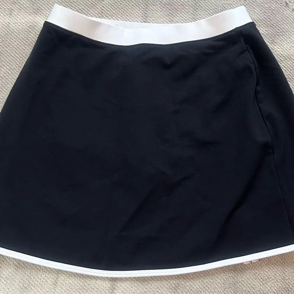 ALO Yoga Airbrush Streamlined Skirt Black Size Large NWT Active Contrast Piping